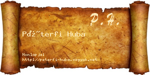 Péterfi Huba névjegykártya